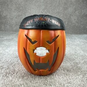 Harley-Davidson Pumpkin Jack-0-Lantern Candle Holder "Happy Harley Ween"